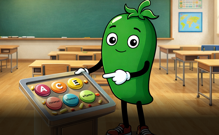 Богат витаминами А, С, Е, железом и клетчаткой. Придает острый и пикантный вкус.